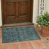 2' X 3' Turquoise Oriental Washable Non Skid Indoor Outdoor Area Rug