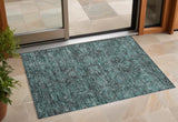 2' X 3' Turquoise Oriental Washable Non Skid Indoor Outdoor Area Rug