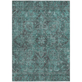 3' X 5' Turquoise Oriental Washable Non Skid Indoor Outdoor Area Rug