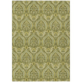 3' X 5' Green Damask Washable Non Skid Indoor Outdoor Area Rug