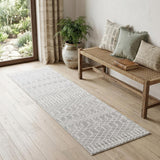 6' Gray Geometric Runner Rug