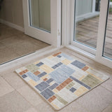 6' Blue Geometric Runner Rug