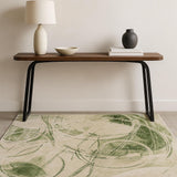 4' X 6' Green Abstract Area Rug