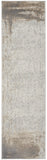 8' Gray and Ivory Abstract Non Skid Runner Rug