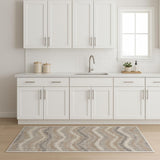 8' Gray Chevron Runner Rug