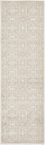6' Beige and Ivory Floral Non Skid Runner Rug