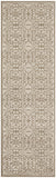 6' Taupe and Ivory Floral Non Skid Runner Rug