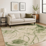 5' X 7' Green Abstract Area Rug