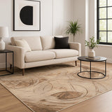 5' X 7' Beige Abstract Area Rug