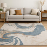 5' X 7' Cream Abstract Area Rug