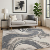 5' X 7' Gray Abstract Area Rug