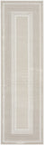 8' Gray and Ivory Geometric Non Skid Runner Rug