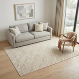 5' X 7' Beige Geometric Area Rug