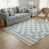5' X 7' Blue Geometric Area Rug