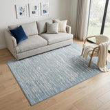 5' X 7' Blue Geometric Area Rug