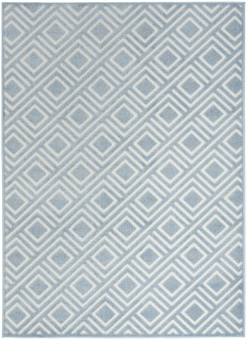 5' X 7' Blue Geometric Area Rug