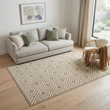 5' X 7' Brown Geometric Area Rug