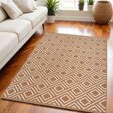 5' X 7' Brown Geometric Area Rug