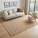 5' X 7' Brown Geometric Area Rug