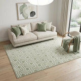 5' X 7' Green Geometric Area Rug