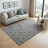 5' X 7' Gray Geometric Area Rug
