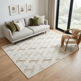 5' X 7' Cream Geometric Area Rug