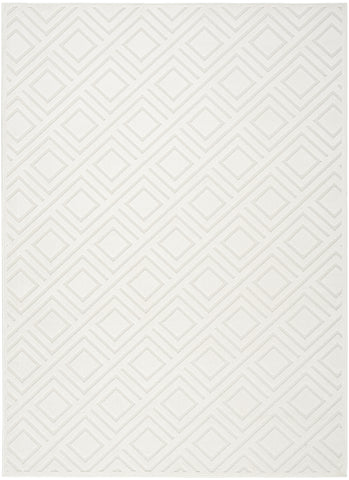 5' X 7' Cream Geometric Area Rug