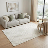 5' X 7' Cream Geometric Area Rug