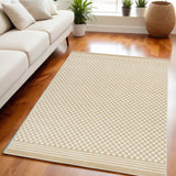 5' X 7' Tan Geometric Area Rug