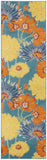 8' Blue Floral Runner Rug