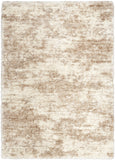 4' X 6' Beige and Ivory Abstract Shag Area Rug