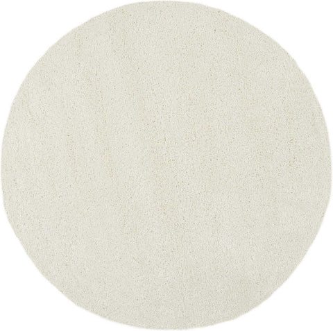 7' Cream Shag Non Skid Round Rug