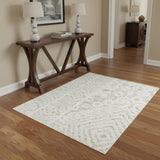 4' X 6' Ivory And Silver Floral Distressed Non Skid Area Rug