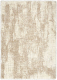 5' X 7' Beige and Ivory Abstract Shag Area Rug