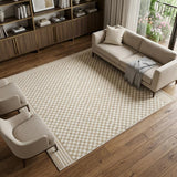 7' X 9' Beige Geometric Area Rug
