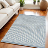 7' X 9' Blue Geometric Area Rug