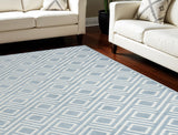 7' X 9' Blue Geometric Area Rug