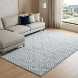 7' X 9' Blue Geometric Area Rug