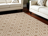 7' X 9' Brown Geometric Area Rug