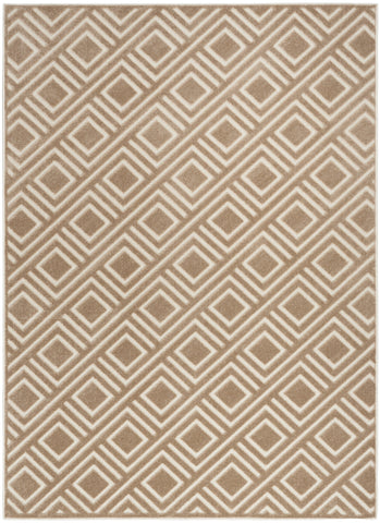 7' X 9' Brown Geometric Area Rug