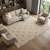 7' X 9' Brown Geometric Area Rug