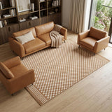 7' X 9' Brown Geometric Area Rug