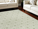 7' X 9' Green Geometric Area Rug