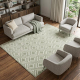 7' X 9' Green Geometric Area Rug
