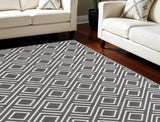 7' X 9' Gray Geometric Area Rug