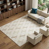 7' X 9' Cream Geometric Area Rug