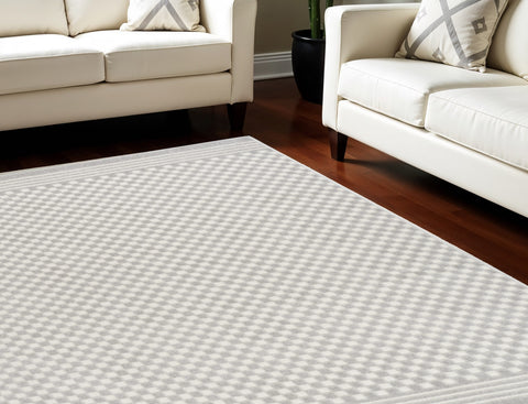 7' X 9' Gray Geometric Area Rug