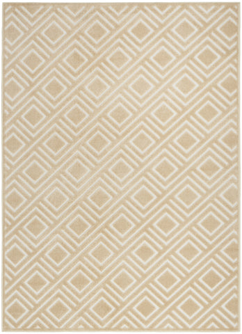 7' X 9' Tan Geometric Area Rug