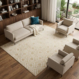 7' X 9' Tan Geometric Area Rug