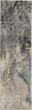 8' Gray Beige and Ivory Abstract Non Skid Runner Rug